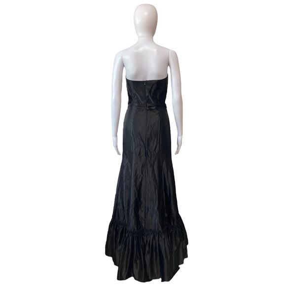 Jessica McClintock Gunne Sax Black Satin Strapless Evening Gown Formal Size 5/6 - Picture 4 of 10
